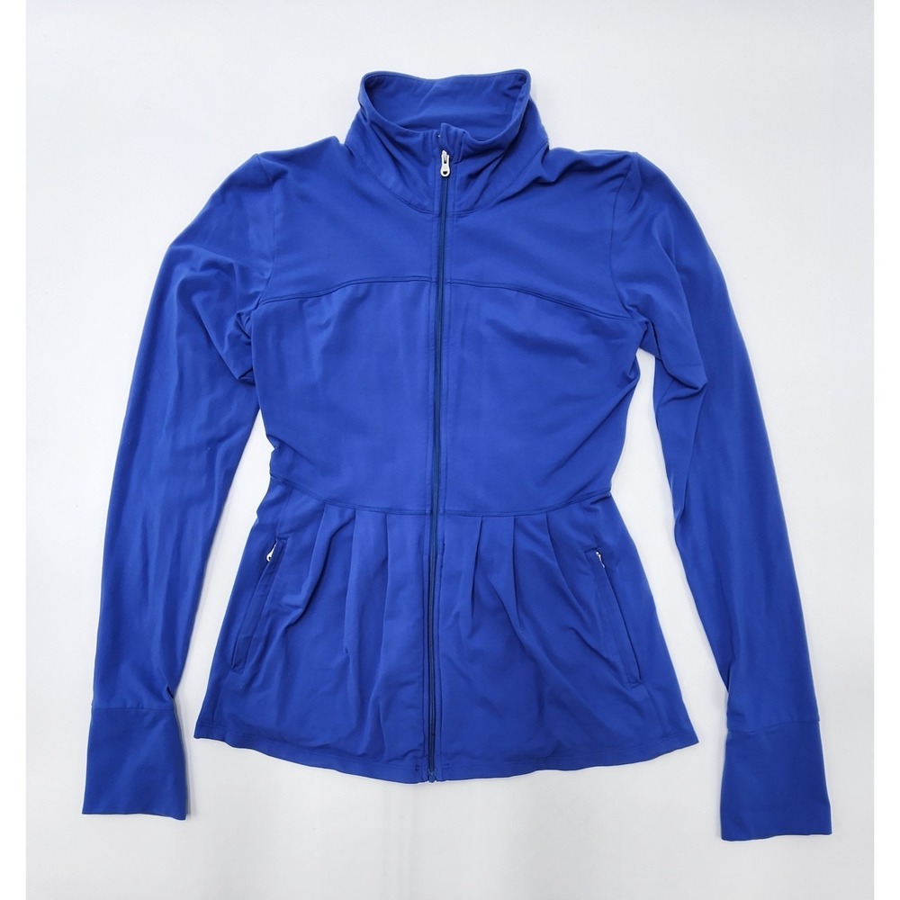 Lucy Activewear Jacket XS Full Zip Cobalt Blue Cinched Waist